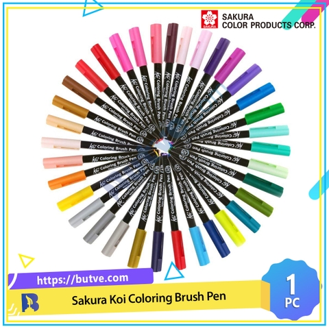 Bút lông mực màu nước Sakura Koi Coloring Brush Pen – Ngòi cọ