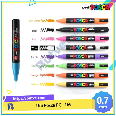 Bút sơn nước vẽ đa chất liệu Uni Posca PC-1M chính hãng ngòi 0.7mm (Cây lẻ)