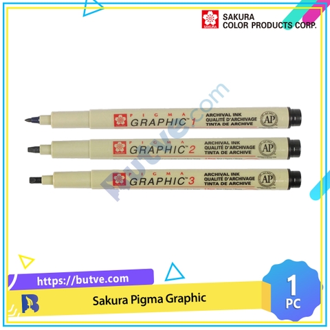 Bút vẽ đồ họa mực không lem Sakura Pigma Graphic – Màu Black