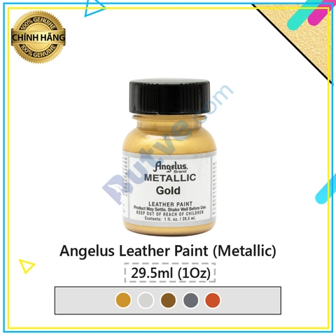 Màu acrylic ánh kim vẽ lên da, vải Angelus Leather Paint (Metallic) – 29.5ml (1Oz)