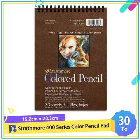 Sổ vẽ chì màu Strathmore 400 Series Colored Pencil Pad (30 tờ, 15.2 x 20.3cm)