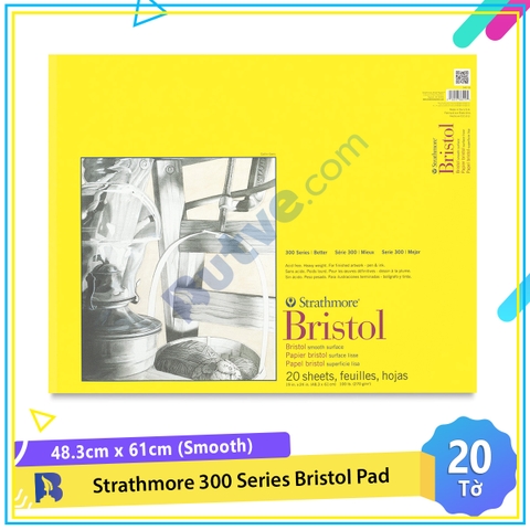 Sổ vẽ đa năng Strathmore 300 Series Bristol Pad (20 tờ, smooth, 48.3 x 61cm)