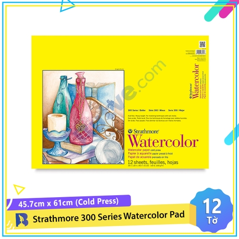 Sổ vẽ màu nước Strathmore 300 Series Watercolor Pad (12 tờ, cold press, 45.7 x 61cm)