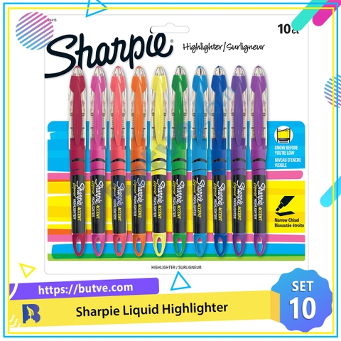 Vỉ 10 bút dạ quang gốc nước Sharpie Liquid Highlighter