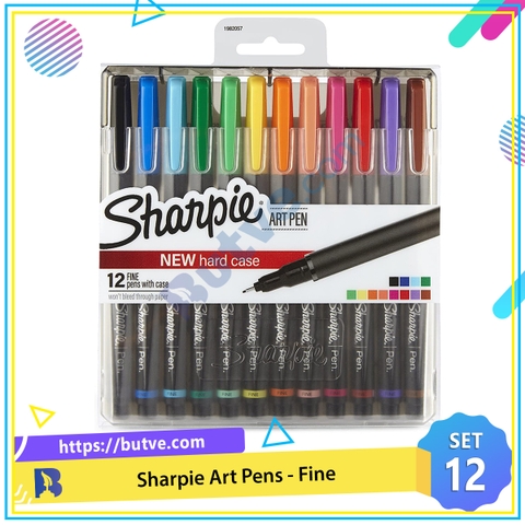 Vỉ 12 màu bút lông kim nắp đậy Sharpie Art Pen Fine