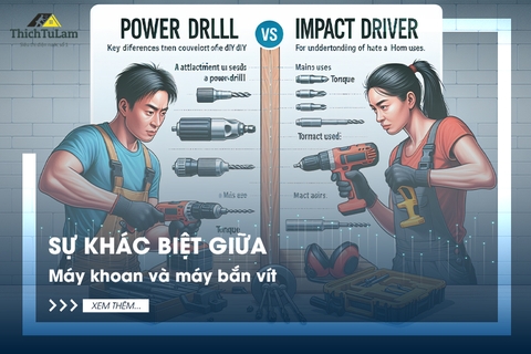 Sự khác biệt giữa máy khoan và máy bắn vít