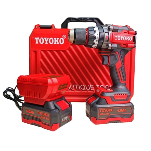 Bộ máy khoan pin M21V 160Nm Toyoko T02160FTC (2 pin 4Ah + 1 sạc)