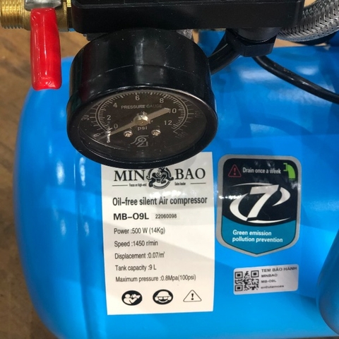 Máy nén khí không dầu 500W Minbao MB-O9L