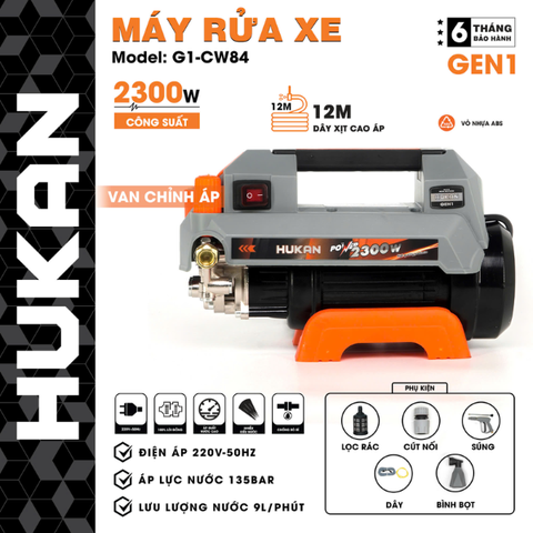 Máy rửa xe 2300W có chỉnh áp Gen 1 Hukan G1-CW84