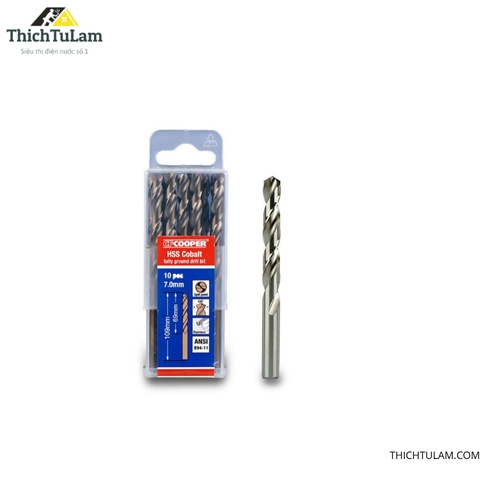 Mũi khoan thép, inox Cobalt 6mm, 6.5mm, 7mm CFCooper HCM060, HCM065, HCM070