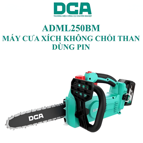 Máy cưa xích không chổi than dùng pin DCA ADML250BM