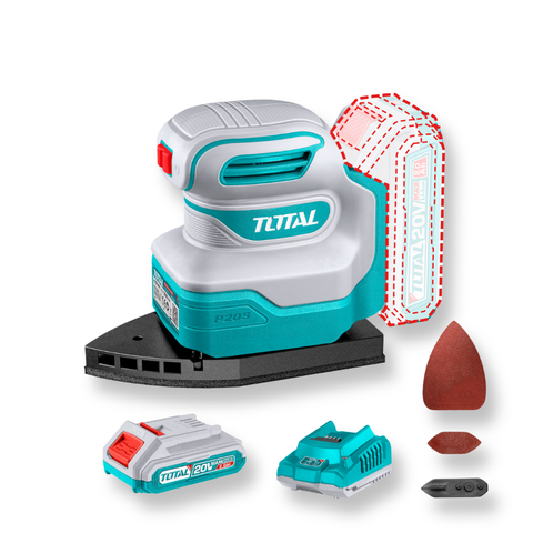 Máy chà nhám rung pin 20v kiểu bàn ủi Total TPSLI20141 (1pin 2Ah + 1 sạc )