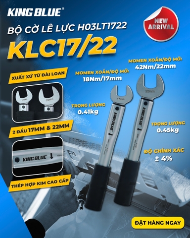 Bộ cờ lê lực H03LT1722 gồm đầu 17mm và 22mm Kingblue KCL17/22