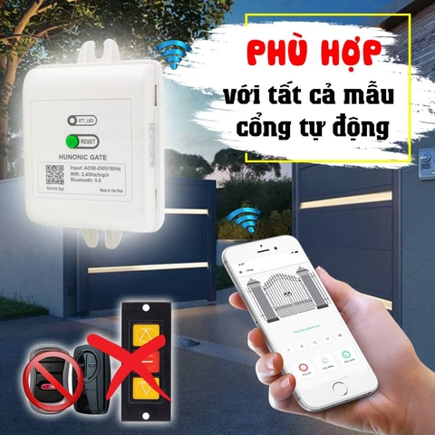 Bộ điều khiển cổng tự động HUNONIC GATE wifi bluetooth theo dõi đóng mở cổng cửa từ xa qua điện thoại