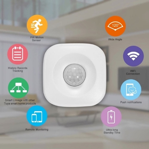 Cảm Biến Chuyển Động Thông Minh PIR TUYA Wifi Zigbee phát hiện trộm đột nhập cảnh báo xâm nhập ra vào từ xa qua điện thoại