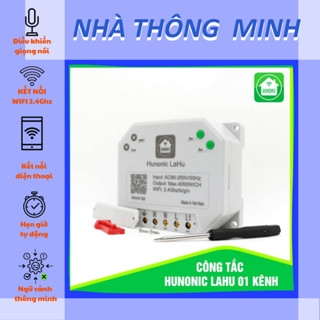 Công tắc thông minh wifi HUNONIC LAHU 1 2 4 kênh điều khiển bật tắt thiết bị từ xa qua điện thoại