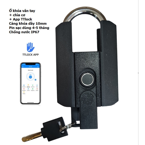 Ổ khoá vân tay thông minh wifi TTLOCK TUYA Bluetooth chìa cơ cửa nhà phòng trọ theo dõi người ra vào điều khiển đóng mở qua điện thoại