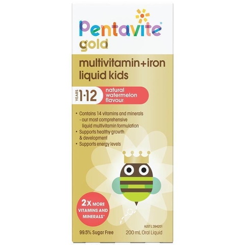 Thuốc bổ sung vitamin và sắt cho trẻ từ 1 đến 12 tuổi - Pentavite Liquid Multivitamins with Iron for Kids (100ml)