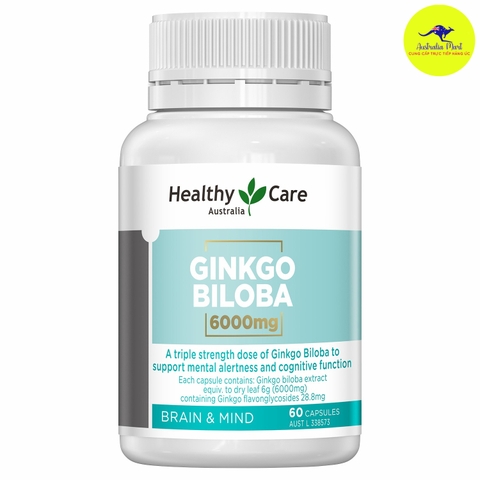 Viên uống bổ não - Healthy Care Ginkgo Biloba 6000mg - 60 viên/hộp