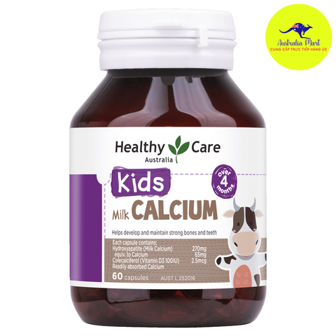 Healthy Care Calcium Milk Kids - Viên sữa bổ sung Canxi cho bé (60 viên)