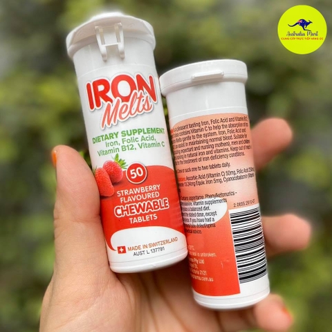 Viên ngậm bổ sung sắt Iron Melts Chewable