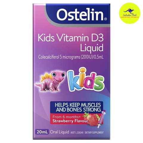 Siro bổ sung vitamin cho trẻ Ostelin Kids Vitamin D3 Liquid 20ml