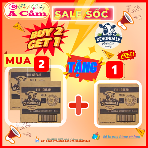 📣🔥HOT 📣💥SALE CỰC SỐC -MUA 2 ĐƯỢC 3 💥 KHI MUA SỮA DEVONALE NƯỚC 💥 TẠI SHOP BABY A CẨM