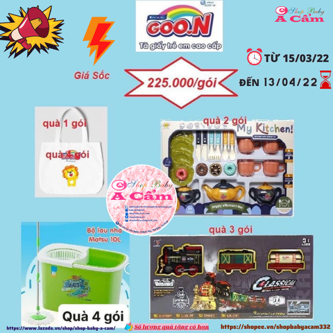 📣📣DEAL - GIÁ SỐC - TÃ GOO.N PREMIUM - CHỈ 225.000đ CÒN ĐƯỢC QUÀ TẶNG 🎁🎁HẤP DẪN TẠI💥💢SHOP BABY A CẨM💢💥 📣📣DEAL - GIÁ SỐC - TÃ GOO.N PREMIUM - CHỈ 225.000đ CÒN ĐƯỢC QUÀ TẶNG 🎁🎁HẤP DẪN TẠI💥💢SHOP BABY A CẨM💢💥