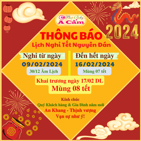 📢💥THÔNG BÁO LỊCH NGHỈ TẾT NGUYÊN ĐÁN 💢