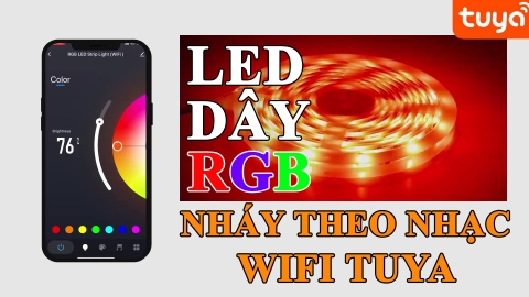 Dây đèn LED RGB nháy theo nhạc Wifi Tuya