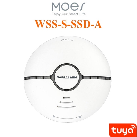 Cảm biến báo khói, báo cháy Wifi Tuya Moes WSS-S-SSD-A