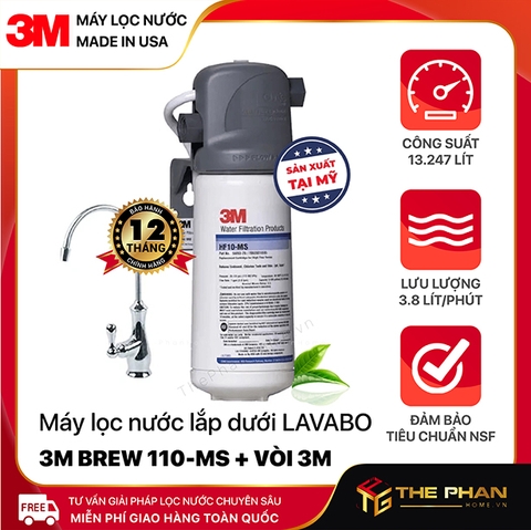 Máy Lọc Nước 3M BREW 110-MS - Lắp Bồn Rửa, Lavabo