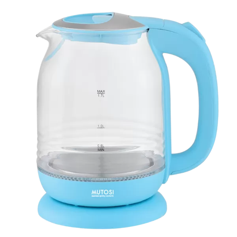 Ấm Đun Siêu Tốc Mutosi MK-16 - 2L, Màu Đen/ Xanh