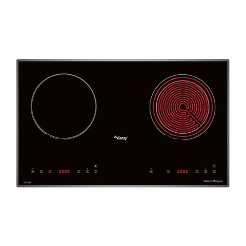 Bếp Điện Từ Đôi CANZY CZ-66BS - 1 từ + 1 hồng ngoại, Inverter, Hâm nóng, Vitro Ceramic