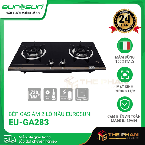 Bếp Gas Âm 2 Lò Nấu Eurosun EU-GA283 - Tiết kiệm gas, Cảm biến an toàn