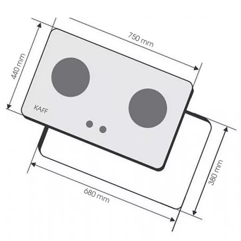 Bếp Gas Âm KAFF KF-219 - 2 lò nấu, Tiết kiệm gas, Cảm ứng an toàn, Mặt kính siêu bền