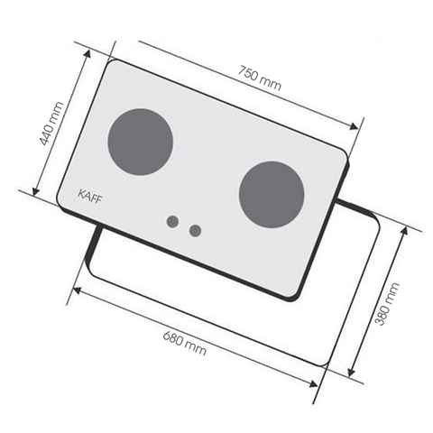 Bếp Gas Âm KAFF KF-312 - 2 lò nấu, Tiết kiệm gas, Cảm ứng an toàn, Mặt kính siêu bền