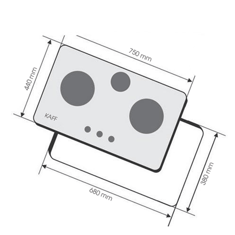 Bếp Gas Âm KAFF KF-321 - 3 lò nấu, Tiết kiệm gas, Cảm ứng an toàn, Mặt kính siêu bền