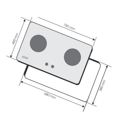 Bếp Gas Âm KAFF KF-668 - 2 lò nấu, Tiết kiệm gas, Cảm ứng an toàn, Mặt kính cao cấp