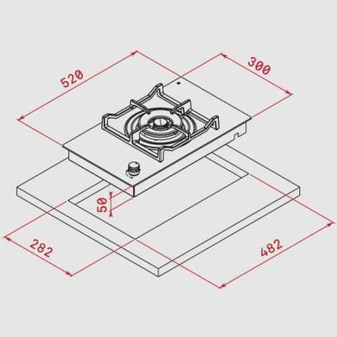 Bếp Gas Đơn TEKA - WISH CGWLUX3011G 40215010 - 1 bếp 3 vòng lửa, Chịu nhiệt cao, Đánh lửa tự động