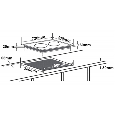 Bếp Từ Đôi CHEF'S EH-DIH866N - Siêu tiết kiệm điện, Cảm ứng 9 mức công suất, Cảm biến an toàn