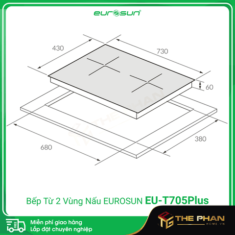 Bếp Từ Đôi Eurosun EU-T705Plus - Inverter thông minh