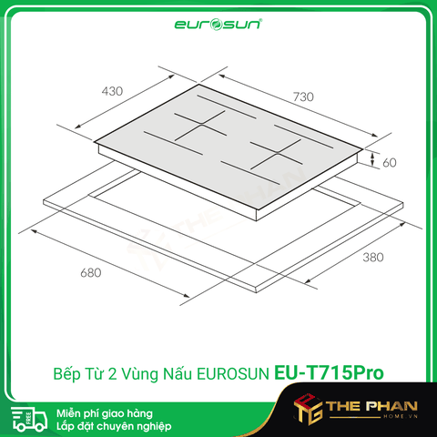 Bếp Từ Đôi Eurosun EU-T715Pro - Inverter thông minh