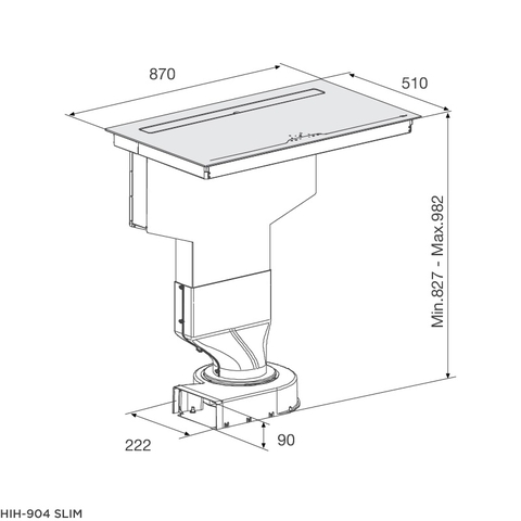 Bếp Từ Kết Hợp Máy Hút Khói Khử Mùi Malloca HIH-904 SLIM - 850m³/h