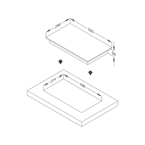 Bếp Từ Âm Malloca MDI 302 Dạng Domino - 2 vùng nấu từ