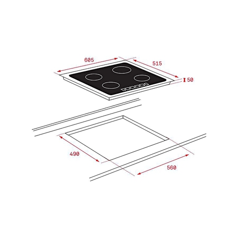 Bếp Từ Lắp Âm TEKA - WISH ITF6320 10210175 - 4 vùng nấu, Cảm ứng, Mặt kính Ceramic