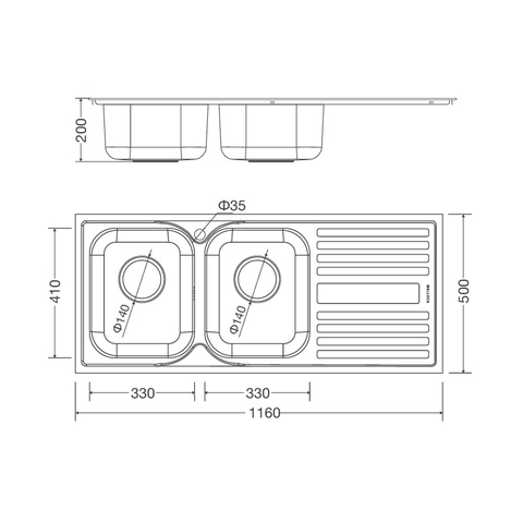 Chậu Rửa Chén Inox Malloca MS 1025R NEW, MS 1025L NEW - Thép không gỉ 304