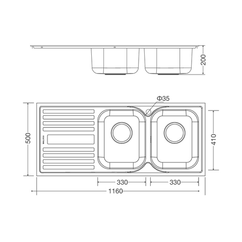 Chậu Rửa Chén Inox Malloca MS 1025R NEW, MS 1025L NEW - Thép không gỉ 304