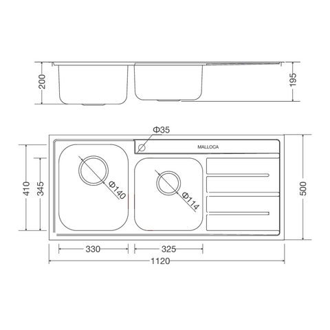 Chậu Rửa Chén Inox Malloca MS 1027R NEW, MS 1027L NEW - Thép không gỉ 304