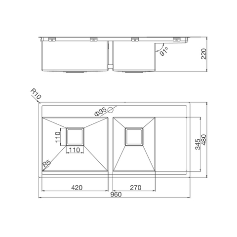 Chậu Rửa Chén Inox Malloca MS 6305T - Thép không gỉ 304